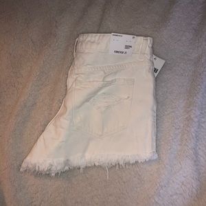 White denim shorts
